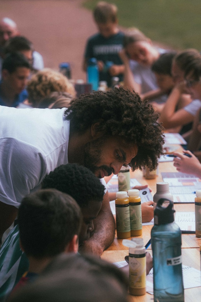 Deelnemers aan tafel tijdens IMPACT Camp